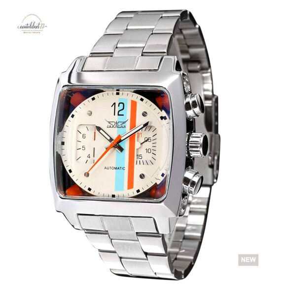 Automatic Mechanical Watch Stainless Steel Classic Business Luminous Square Dial